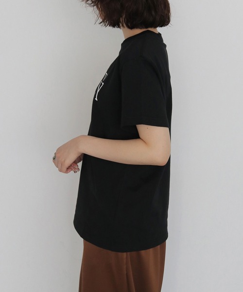 HER CLOSET(ハークローゼット)の「【HER CLOSET】SLOWLY ロゴTシャツ SLOWLY LOGO T-SHIRT(Tシャツ/カットソー・レディース・ブラック/オフホワイト・S/L/M)」の9枚目の写真