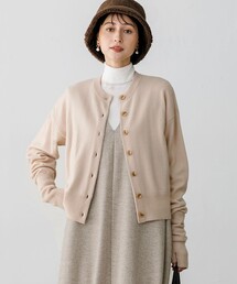 23区 L（ニジュウサンクオオキイサイズ）の「ピュアカシミヤ クルーネック カーディガン（カーディガン/ボレロ）」