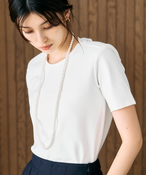 &. NOSTALGIA（アンドドットノスタルジア）の「バックツイストショルダーパッドカットソー（Tシャツ/カットソー・レディース・ホワイト/ブラック・M）」の7枚目の写真