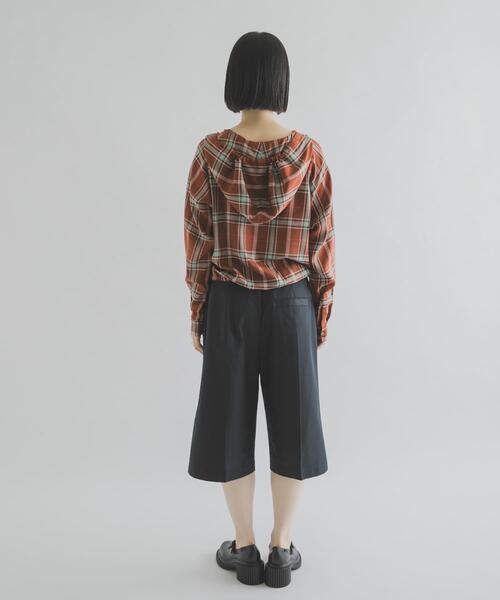 THE GOODLAND MARKET（ザグッドランドマーケット）の「cwtch　CHECK SHIRT HOODIE（シャツ/ブラウス・レディース・ブルー/ブラウン・FREE）」の9枚目の写真