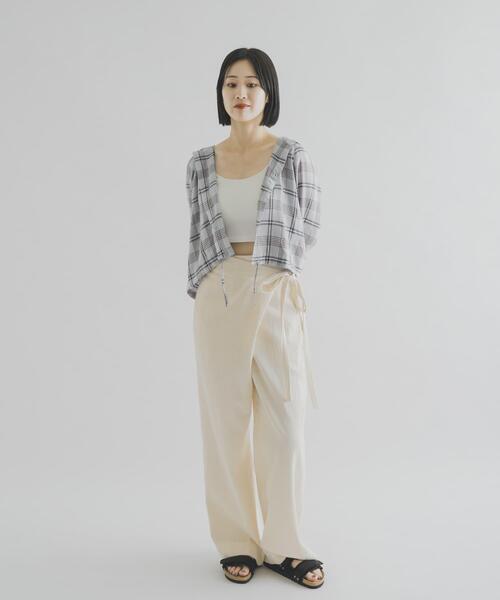 THE GOODLAND MARKET（ザグッドランドマーケット）の「cwtch　CHECK SHIRT HOODIE（シャツ/ブラウス・レディース・ブルー/ブラウン・FREE）」の16枚目の写真