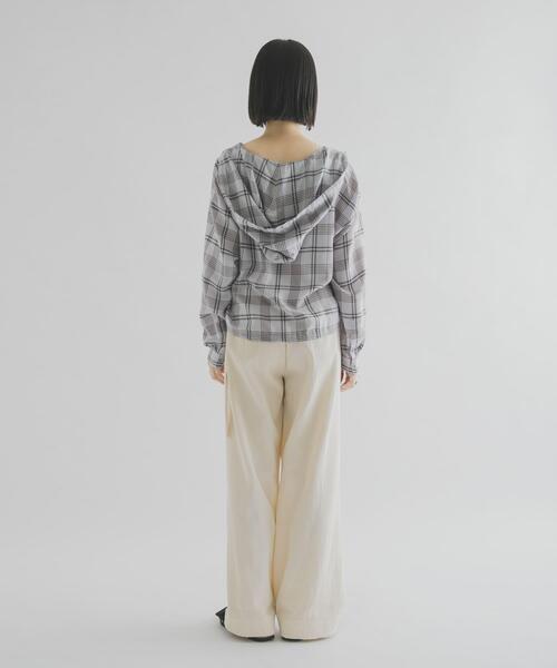 THE GOODLAND MARKET（ザグッドランドマーケット）の「cwtch　CHECK SHIRT HOODIE（シャツ/ブラウス・レディース・ブルー/ブラウン・FREE）」の18枚目の写真
