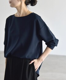 quaranciel:〈洗濯機可能〉カットジョーゼット ラウンドヘム ルーズ プルオーバー