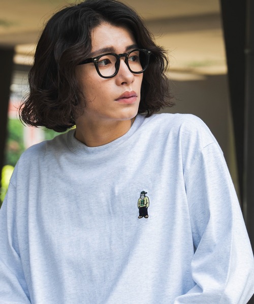 WEGO(ウィゴー)の「∴WEGO/【26年秋冬新作】別注BENDAVISワンポイントT(LS)(Tシャツ/カットソー・メンズ・アッシュグレー/ブラック/ホワイト・LARGE/MEDIUM/SMALL)」の1枚目の写真