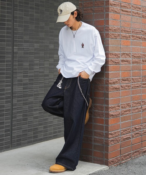 WEGO(ウィゴー)の「∴WEGO/【26年秋冬新作】別注BENDAVISワンポイントT(LS)(Tシャツ/カットソー・メンズ・アッシュグレー/ブラック/ホワイト・LARGE/MEDIUM/SMALL)」の6枚目の写真