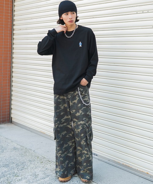 WEGO(ウィゴー)の「∴WEGO/【26年秋冬新作】別注BENDAVISワンポイントT(LS)(Tシャツ/カットソー・メンズ・アッシュグレー/ブラック/ホワイト・LARGE/MEDIUM/SMALL)」の7枚目の写真
