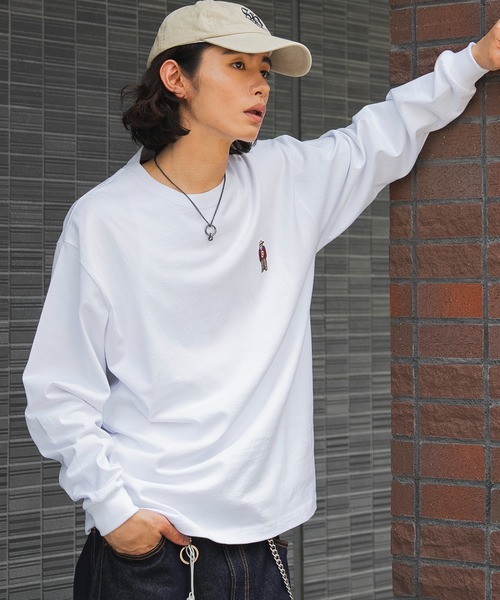 WEGO(ウィゴー)の「∴WEGO/【26年秋冬新作】別注BENDAVISワンポイントT(LS)(Tシャツ/カットソー・メンズ・アッシュグレー/ブラック/ホワイト・LARGE/MEDIUM/SMALL)」の12枚目の写真