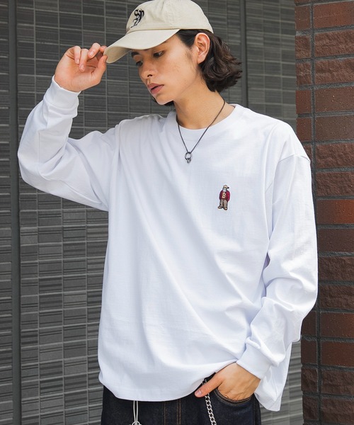 WEGO(ウィゴー)の「∴WEGO/【26年秋冬新作】別注BENDAVISワンポイントT(LS)(Tシャツ/カットソー・メンズ・アッシュグレー/ブラック/ホワイト・LARGE/MEDIUM/SMALL)」の13枚目の写真