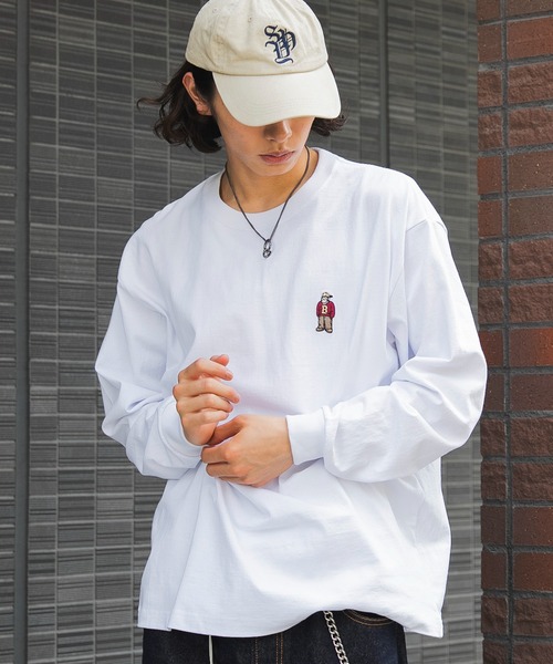 WEGO(ウィゴー)の「∴WEGO/【26年秋冬新作】別注BENDAVISワンポイントT(LS)(Tシャツ/カットソー・メンズ・アッシュグレー/ブラック/ホワイト・LARGE/MEDIUM/SMALL)」の14枚目の写真