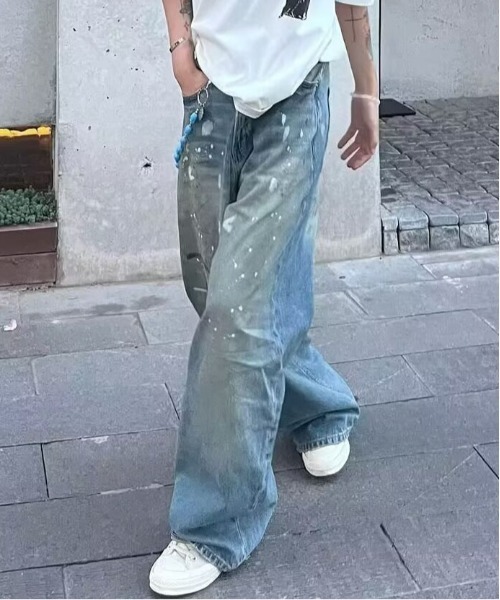 DOUBLE STEAL(ダブルスティール)の「DSペイントワイドデニムパンツ(デニムパンツ・メンズ・ブルー・X-LARGE/LARGE/MEDIUM/SMALL)」の2枚目の写真