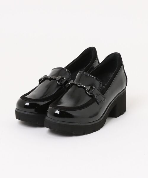 Bussola(ブソラ)の「【bussola】<撥水加工>ヒールアップビットローファー(B65404)(ローファー・レディース・ブラック・38/37/36/35)」の1枚目の写真
