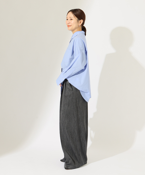 JOURNAL STANDARD(ジャーナルスタンダード)の「SATIN TWEED ワイドパンツ(その他パンツ・レディース・ブラック系その他/ブラウン・36/38)」の5枚目の写真