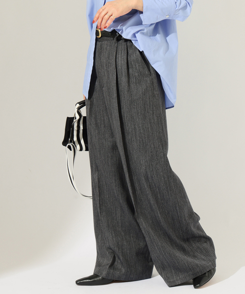 JOURNAL STANDARD(ジャーナルスタンダード)の「SATIN TWEED ワイドパンツ(その他パンツ・レディース・ブラック系その他/ブラウン・36/38)」の8枚目の写真