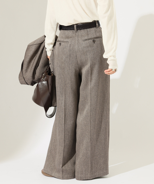 JOURNAL STANDARD(ジャーナルスタンダード)の「SATIN TWEED ワイドパンツ(その他パンツ・レディース・ブラック系その他/ブラウン・36/38)」の13枚目の写真