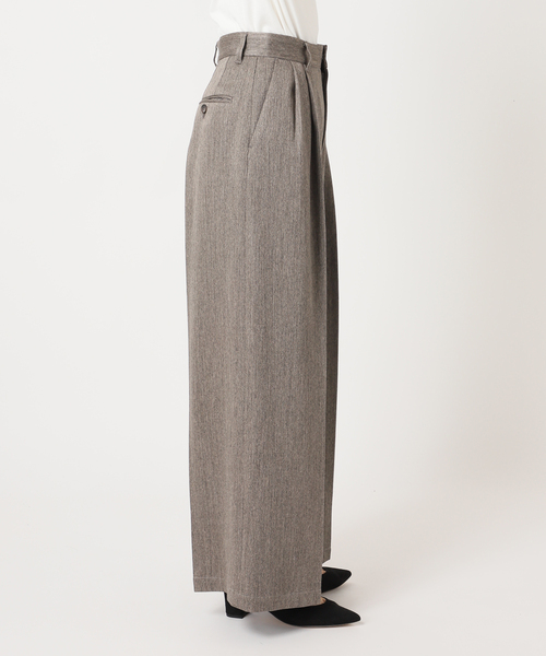 JOURNAL STANDARD(ジャーナルスタンダード)の「SATIN TWEED ワイドパンツ(その他パンツ・レディース・ブラック系その他/ブラウン・36/38)」の22枚目の写真