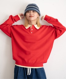 bashful base Oriental（バッシュフルベースオリエンタル）の「【bbO】バイカラーニットポロプルオーバー（Tシャツ/カットソー）」