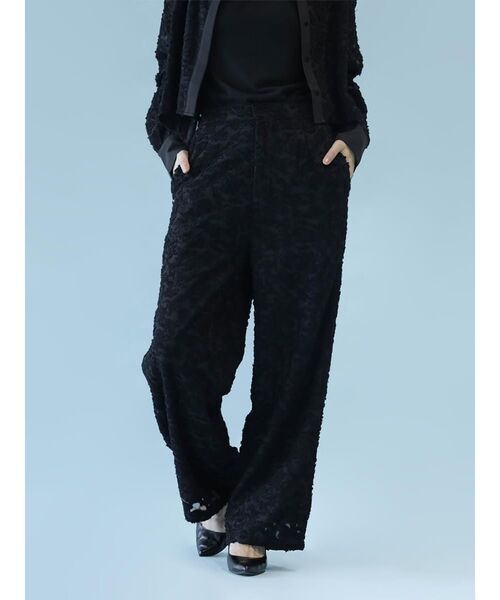 :ETHROF（イーサオブ）の「FRINGE JACQUARD WIDE-LEG PANTS（その他パンツ・レディース・ブラック・MEDIUM）」の14枚目の写真