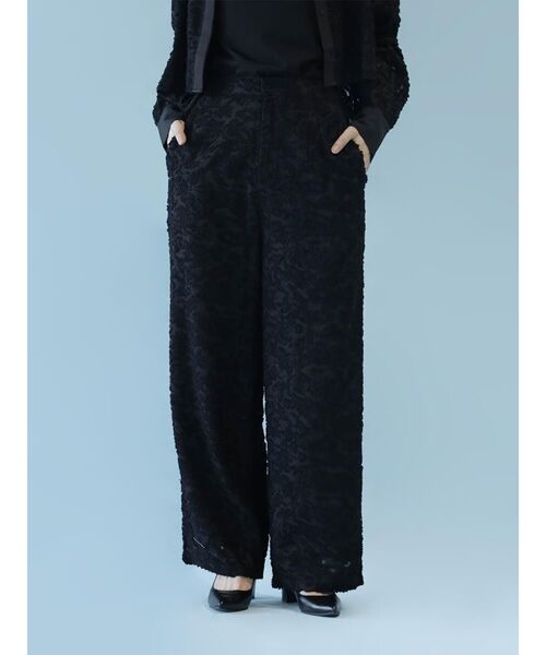 :ETHROF（イーサオブ）の「FRINGE JACQUARD WIDE-LEG PANTS（その他パンツ・レディース・ブラック・MEDIUM）」の15枚目の写真