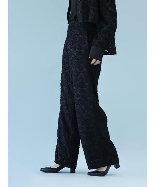:ETHROF（イーサオブ）の「FRINGE JACQUARD WIDE-LEG PANTS（その他パンツ・レディース・ブラック・MEDIUM）」の8枚目の写真