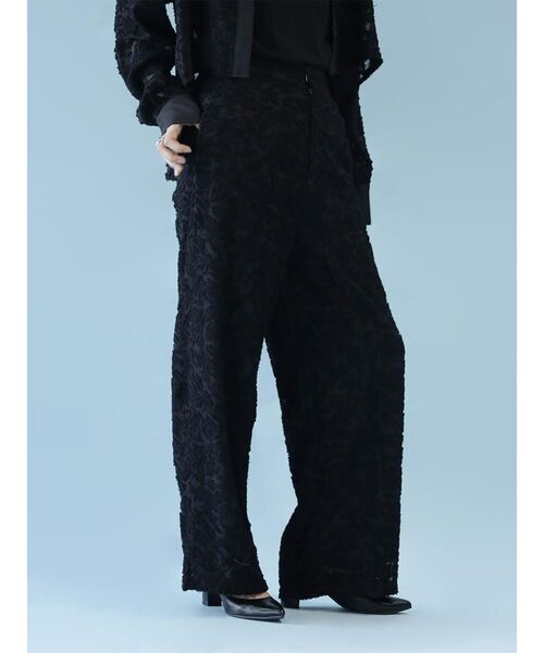 :ETHROF（イーサオブ）の「FRINGE JACQUARD WIDE-LEG PANTS（その他パンツ・レディース・ブラック・MEDIUM）」の9枚目の写真