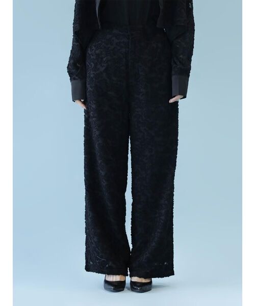 :ETHROF（イーサオブ）の「FRINGE JACQUARD WIDE-LEG PANTS（その他パンツ・レディース・ブラック・MEDIUM）」の11枚目の写真