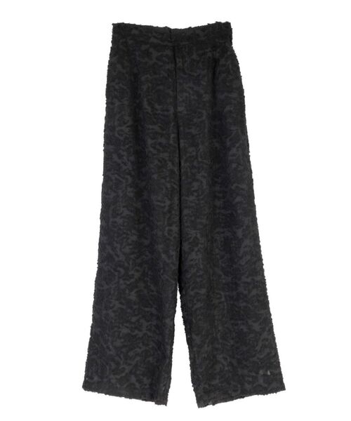 :ETHROF（イーサオブ）の「FRINGE JACQUARD WIDE-LEG PANTS（その他パンツ・レディース・ブラック・MEDIUM）」の2枚目の写真