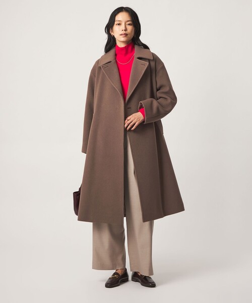green label relaxing(グリーンレーベルリラクシング)の「CANGIOLI ステンカラー コート(ステンカラーコート・レディース・ネイビー/モカ・36/38/40)」の5枚目の写真