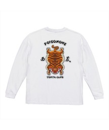 NOBOUND(ノーバウンド) 長袖Tシャツ チベタンタイガー イラスト バックプリント ビッグシルエット 5.6オンス ビッグTシャツ メンズ レディース ユニセックス ストリート