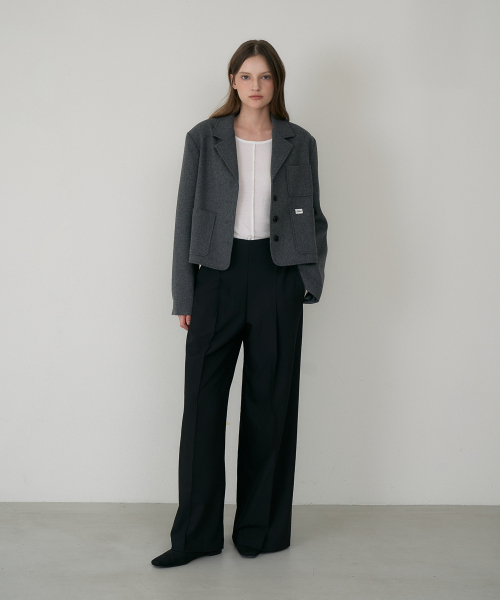 DEHEVE（デヘヴェ）の「Tailored Wide Slacks [Black]（スラックス・レディース・ブラック・SMALL/MEDIUM）」の2枚目の写真