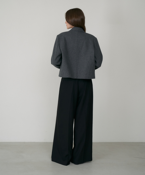 DEHEVE（デヘヴェ）の「Tailored Wide Slacks [Black]（スラックス・レディース・ブラック・SMALL/MEDIUM）」の3枚目の写真