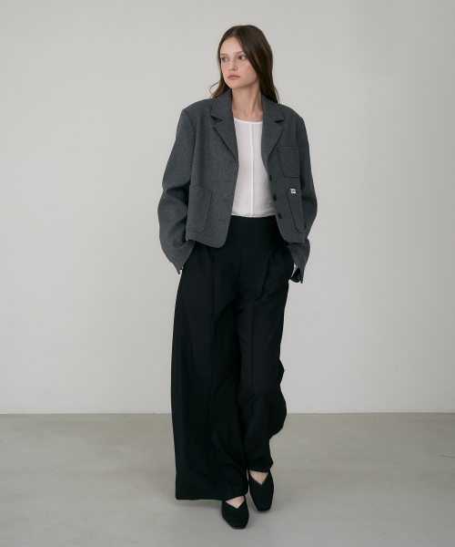 DEHEVE（デヘヴェ）の「Tailored Wide Slacks [Black]（スラックス・レディース・ブラック・SMALL/MEDIUM）」の4枚目の写真