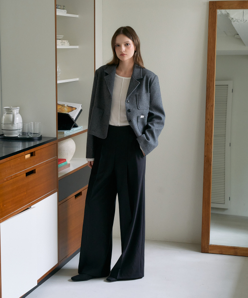 DEHEVE（デヘヴェ）の「Tailored Wide Slacks [Black]（スラックス・レディース・ブラック・SMALL/MEDIUM）」の5枚目の写真