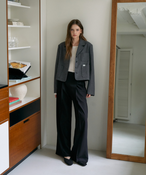 DEHEVE（デヘヴェ）の「Tailored Wide Slacks [Black]（スラックス・レディース・ブラック・SMALL/MEDIUM）」の6枚目の写真