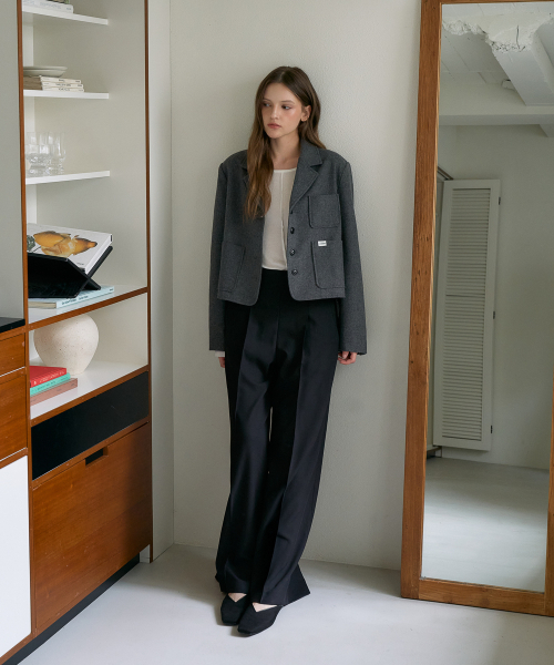 DEHEVE（デヘヴェ）の「Tailored Wide Slacks [Black]（スラックス・レディース・ブラック・SMALL/MEDIUM）」の7枚目の写真