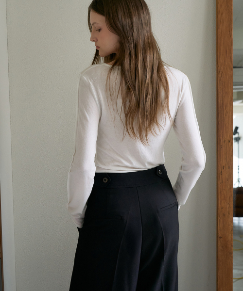 DEHEVE（デヘヴェ）の「Tailored Wide Slacks [Black]（スラックス・レディース・ブラック・SMALL/MEDIUM）」の9枚目の写真