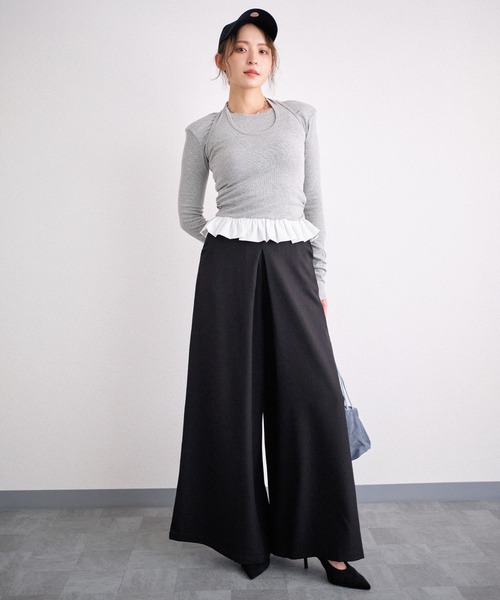 murea(ミュレア)の「センターインタックワイドパンツ(その他パンツ・レディース・アイボリー/グレー/ネイビー/ブラック・S/M)」の19枚目の写真