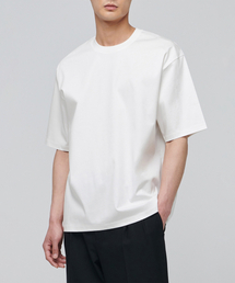 シルケットリラックスフィットクルーネックTシャツ。 [クリーム]