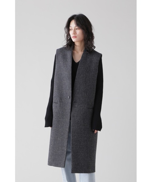 YLEVE(イレーヴ)の「YLEVE / SHETLAND WOOL TWEED N/S JK(ブルゾン・レディース・グレー/グレー系その他・1/2)」の2枚目の写真