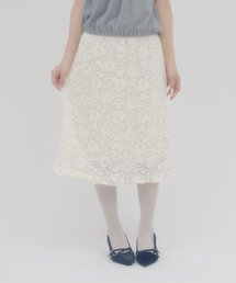 【umm.】起毛レースミドルスカート