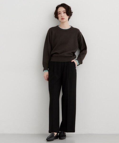 THE SHOP TK (ザ ショップ ティーケー )の「【洗える】もにゅ重ね配色リブプルオーバー(ニット/セーター・レディース・ネイビー/ダークブラウン/グレー・13/12)」の10枚目の写真