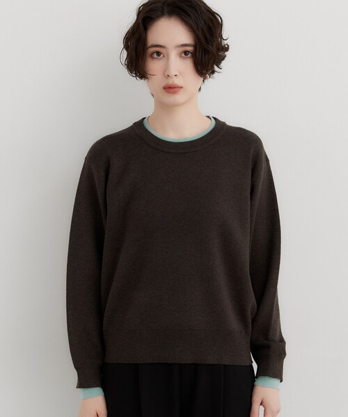 THE SHOP TK (ザ ショップ ティーケー )の「【洗える】もにゅ重ね配色リブプルオーバー(ニット/セーター・レディース・ネイビー/ダークブラウン/グレー・13/12)」の16枚目の写真
