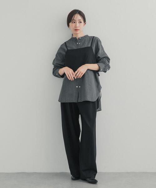 URBAN RESEARCH DOORS（アーバンリサーチドアーズ）の「デニムバンドカラーシャツ（シャツ/ブラウス・レディース・ワンウォッシュ/ベージュ系その他/ブラック・FREE）」の9枚目の写真