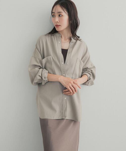 URBAN RESEARCH DOORS（アーバンリサーチドアーズ）の「デニムバンドカラーシャツ（シャツ/ブラウス・レディース・ワンウォッシュ/ベージュ系その他/ブラック・FREE）」の13枚目の写真