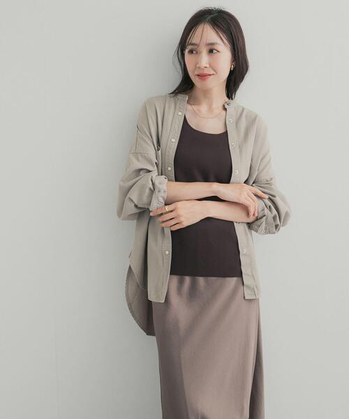 URBAN RESEARCH DOORS（アーバンリサーチドアーズ）の「デニムバンドカラーシャツ（シャツ/ブラウス・レディース・ワンウォッシュ/ベージュ系その他/ブラック・FREE）」の16枚目の写真