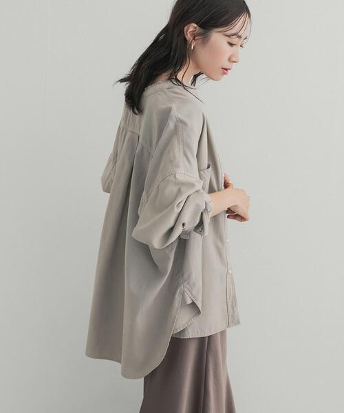 URBAN RESEARCH DOORS（アーバンリサーチドアーズ）の「デニムバンドカラーシャツ（シャツ/ブラウス・レディース・ワンウォッシュ/ベージュ系その他/ブラック・FREE）」の18枚目の写真