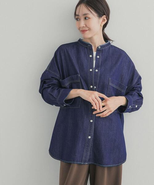 URBAN RESEARCH DOORS（アーバンリサーチドアーズ）の「デニムバンドカラーシャツ（シャツ/ブラウス・レディース・ワンウォッシュ/ベージュ系その他/ブラック・FREE）」の22枚目の写真