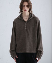 SELLE GLANT（セレグランテ）の「MELANGE RIB HENLEY NECK HOODIE/メランジリブヘンリーネックフーディー（パーカー）」