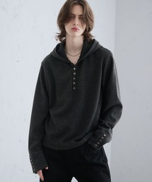 SELLE GLANT（セレグランテ）の「MELANGE RIB HENLEY NECK HOODIE/メランジリブヘンリーネックフーディー（パーカー）」