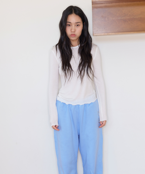 HOMEBODY THINGS（ホームバディ ティングズ）の「テンセルウールレタスヘム長袖Tシャツ（アイボリー）（Tシャツ/カットソー・レディース・その他・1/2）」の5枚目の写真