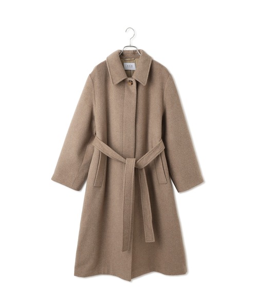 ADAM ET ROPE'（アダムエロペ）の「【WEB限定】ベルテッドオーバーサイズロングコート（ステンカラーコート・レディース・ブラウン系その他2/ベージュ系その他/チャコールグレー/ブラック・FREE）」の4枚目の写真